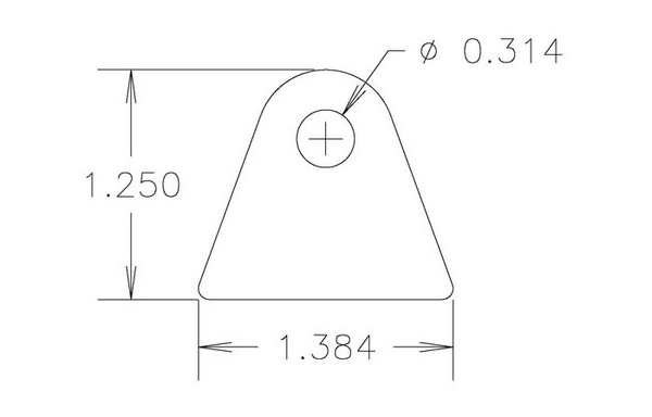 4130 .100" THK, 5/16" HOLE, 7/8" HT, STRAIGHT CHASSIS TAB - QTY 4